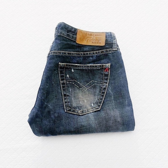 Replay Button Down Dark Wash Bootcut Denim Jeans SZ 27 x 32 - Picture 8 of 8